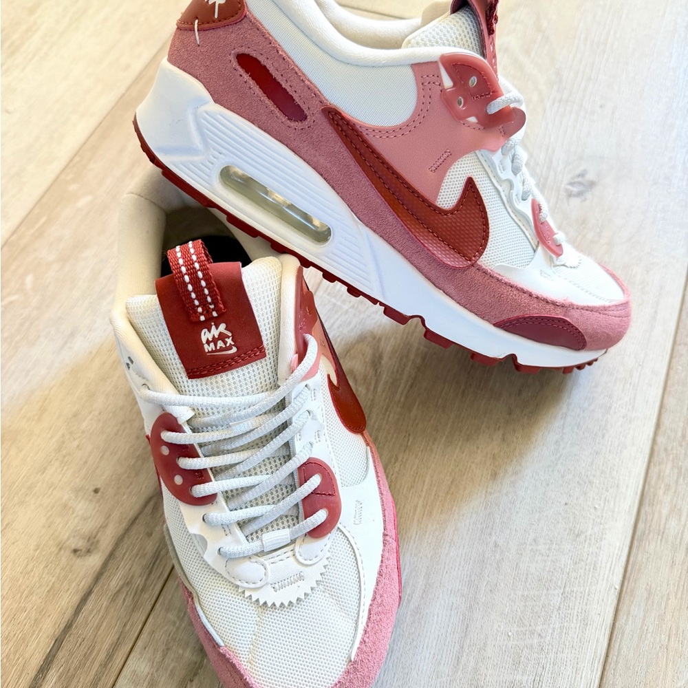 Nike Red and White Air Max Sneakers